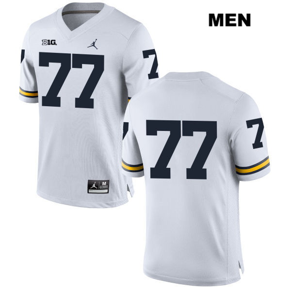Men's NCAA Michigan Wolverines Grant Newsome #77 No Name White Jordan Brand Authentic Stitched Football College Jersey VS25I14NK